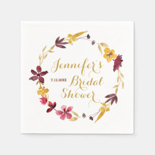 Wildflower Wreath Shower Napkins Servet