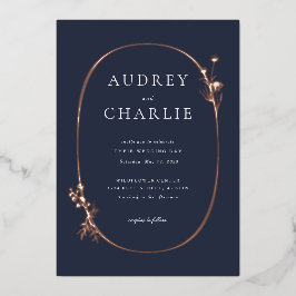 Wildflower Wreath Wedding Folie Uitnodiging