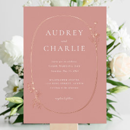 Wildflower Wreath Wedding Folie Uitnodiging