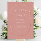 Wildflower Wreath Wedding Folie Uitnodiging