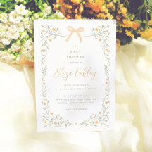Wildflower & Yellow Bow Elegant Garden Baby shower