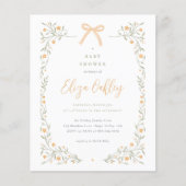 Wildflower & Yellow Bow Garden Baby shower Budget (Voorkant)
