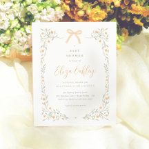 Wildflower & Yellow Bow Garden Baby shower Budget