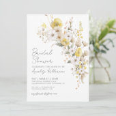 Wildflower Yellow Floral Bridal Shower Kaart (Staand voorkant)