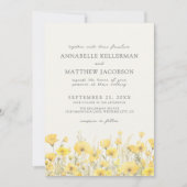 Wildflower Yellow Floral Wedding Kaart (Voorkant)
