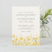 Wildflower Yellow Floral Wedding Kaart (Staand voorkant)