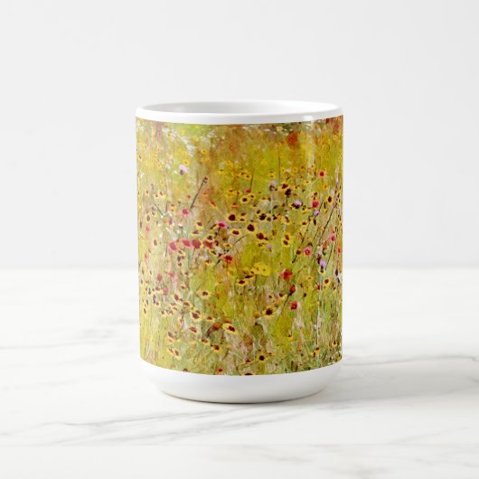 Wildflower Yellow Flower Abstracte Kunst Mok Cup (Center)