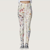 Wildflower Yoga Whimsical Waterverf Leggings (Voorkant)