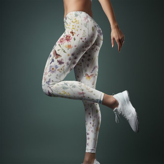 Wildflower Yoga Whimsical Waterverf Leggings