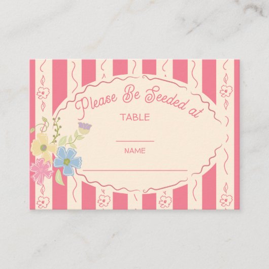 Wildflower zaad pakket trouwtafel nummer naam plaatskaartje (Voorkant)