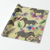 Wildflower Zebra Cadeaupapier (Uitgerold)