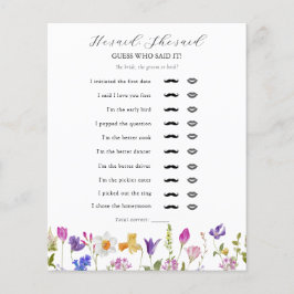 Wildflower zei hij, ze zei Vrijgezellenfeest spel