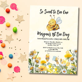 Wildflower Zo zoete bij Een 1e Bijendag Verjaardag Kaart