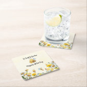 Wildflower Zo zoete bij Een 1e Bijendag Verjaardag Kartonnen Onderzetters (Insitu)