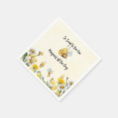 Wildflower Zo zoete bij Een 1e Bijendag Verjaardag Servet (Hoek)