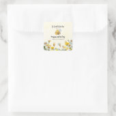 Wildflower Zo zoete bij Een 1e Bijendag Verjaardag Vierkante Sticker (Tas)