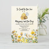 Wildflower zo zoete bij twee 2e bijendag verjaarda kaart (Staand voorkant)