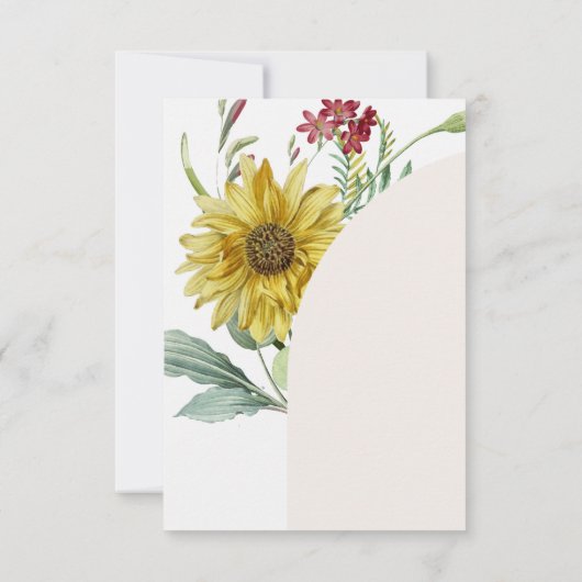 Wildflower zonnebloem vlinder repetitie diner kaart (Achterkant)