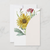 Wildflower zonnebloem vlinders receptie kaart (Achterkant)
