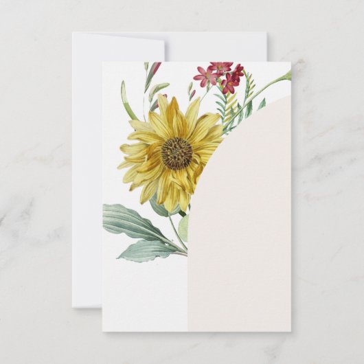 Wildflower zonnebloem vlinders receptie kaart (Achterkant)