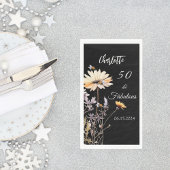 Wildflower zwart 50 fantastische verjaardag servet