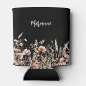 Wildflower zwart aangepaste naam script blikjeskoeler