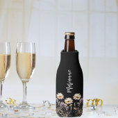 Wildflower zwart aangepaste naam script flesjeskoeler