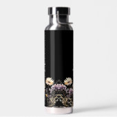 Wildflower zwart aangepaste naam script waterfles (Links)