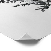 Wildflower zwart-wit bruiloft welkom teken poster (Hoek)