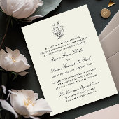 Wildflower Zwart-wit Formele bruiloft Kaart