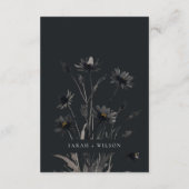 Wildflower Zwarte Herfst krans bruiloft receptie Informatiekaartje (Achterkant)