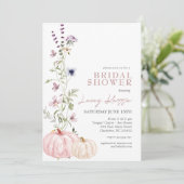 WildflowerBridal Douche uitnodiging, Pompoen Kaart (Staand voorkant)