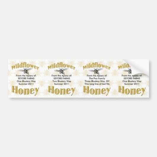 Wildflowerhoningpotetiketten - 4 in 1 sticker (Voorkant)