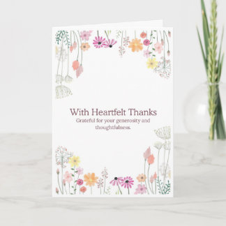 Wildflowerkaart met hartelijke dank kaart