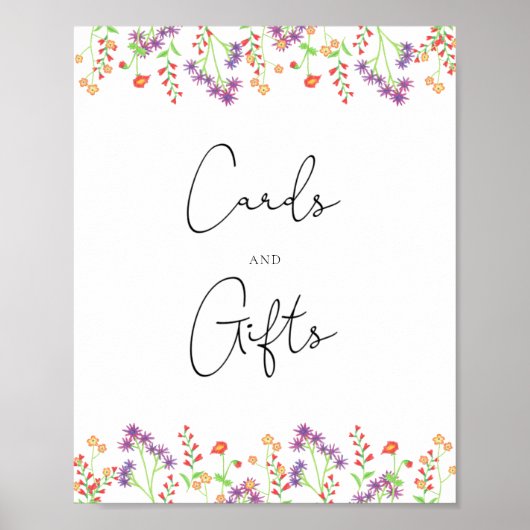 Wildflowerkaarten en cadeaus baby shower poster (Voorkant)