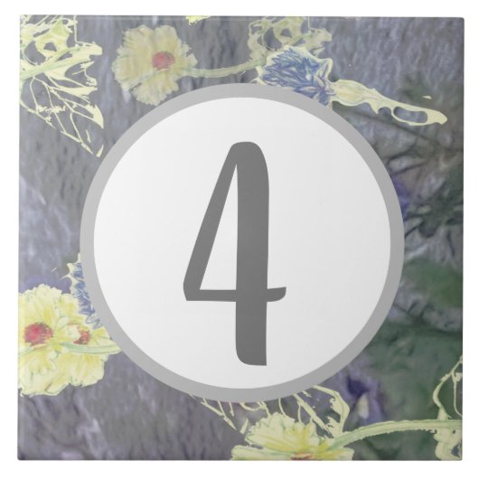 WildflowerMenagerie House Single Digit Number Tegeltje (Voorkant)