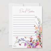 Wildflowers 1e verjaardag tijd capsule Letter Kaart (Voorkant)