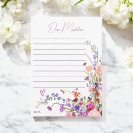 Wildflowers 1e verjaardag tijd capsule Letter Kaart