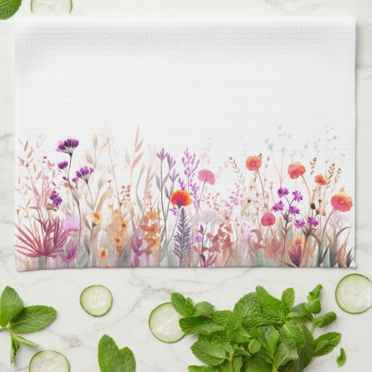 Wildflowers 2 keukenhanddoek (Gevouwen)