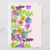 Wildflowers 70e verjaardag uitnodiging in Blush Pi (Achterkant)