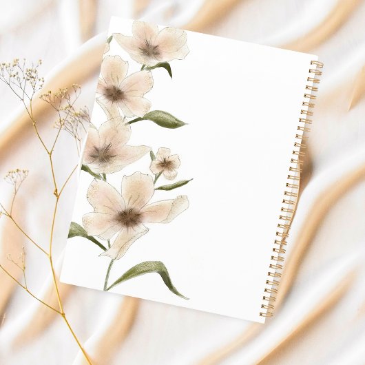 Wildflowers Aangepaste naam  Bloemenstempel Planner