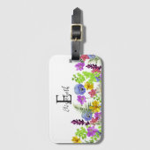 Wildflowers Aangepaste naam en Monogram Bagagelabel (Voorkant (verticaal))