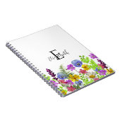 Wildflowers Aangepaste naam en Monogram Notitieboek (Rechterzijde)