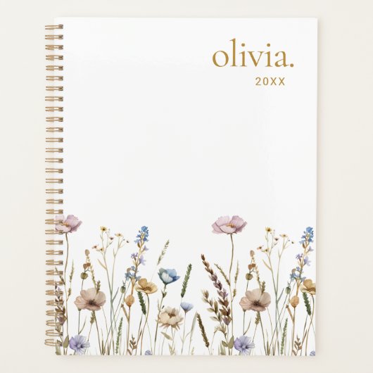 Wildflowers Aangepaste naam Floral Planner (Voorkant)