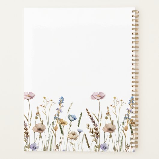 Wildflowers Aangepaste naam Floral Planner (Achterkant)