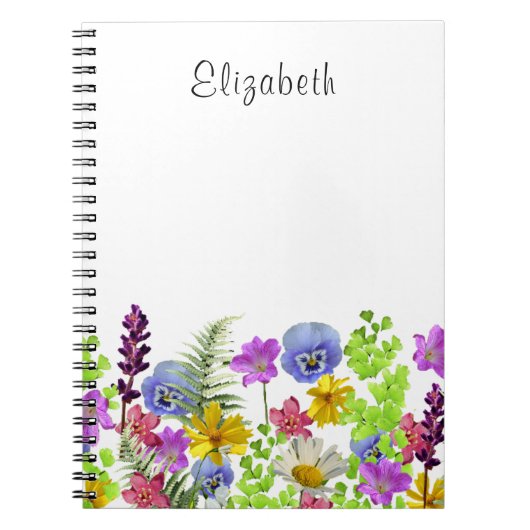 Wildflowers Aangepaste naam Notitieboek (Voorkant)