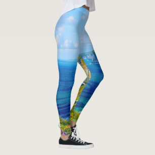 "Wildflowers Above the Zee" - Een Welsh zeegezicht Leggings
