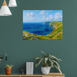 "Wildflowers Above the Zee" - Een Welsh zeegezicht Poster
