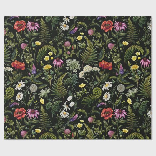 Wildflowers Achtergrond van medicinale Planten Pri Cadeaupapier (Vlak)