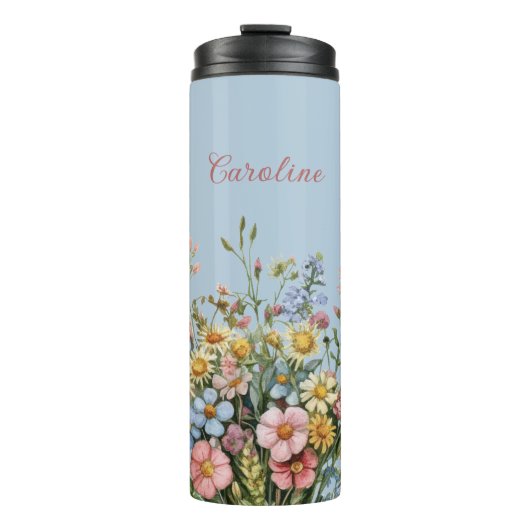 Wildflowers & Add your name Thermal Tumbler Thermosbeker (Voorkant)